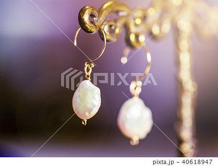 淡水パールピアス　真珠 40618947