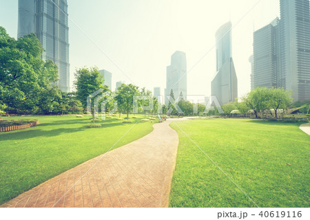 park in lujiazui financial center, Shanghai, China 40619116
