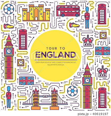 Country England travel vacation guide of goods, place and feature. Set of architecture, fashion Country England travel vacation guide of goods, place and feature. Set of architecture, fashion 40619197