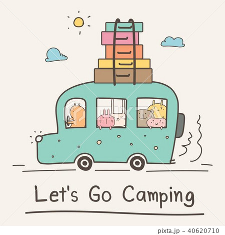 Let S Go Camping Concept のイラスト素材