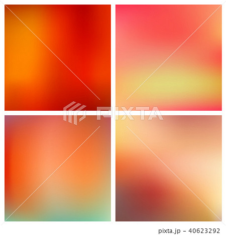 Abstract vector red blurred background set 4 colors set. Square blurred backgrounds set - sky clouds 40623292