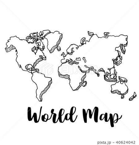 Hand drawn World map sketch,vector illustration Hand drawn World map sketch,vector illustration 40624042