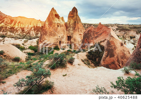 Panorama of unique geological formations in Cappadocia, Turkey. Panorama of unique geological formations in Cappadocia, Turkey. 40625488