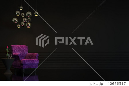 Modern luxury black living room 3d render Modern luxury black living room 3d render 40626517
