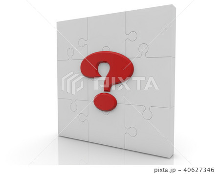 Question mark symbol  on white puzzle surface 40627346