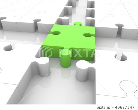 Empty rows between puzzle pieces in green and whit 40627347