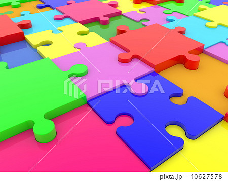Surface of puzzle in various colors 40627578