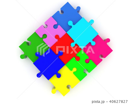 Colorful square of puzzle pieces Colorful square of puzzle pieces 40627827