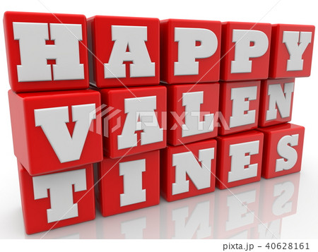 Red cubes with Happy Valentines concept 40628161