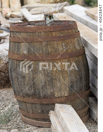 Old classic wood barrel, probably of wine Old classic wood barrel, probably of wine 40628847