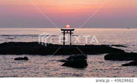 大洗　神磯　日の出　蜃気楼 40629662