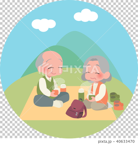 老年人享受野餐 40633470