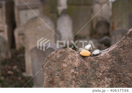 Detail of a tombstone at a jewish cemetry 40637598