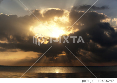 Sunset above sea seen 40638247