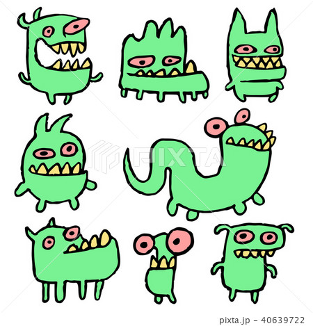 Funny green monsters. Vector illustration. Funny green monsters. Vector illustration. 40639722