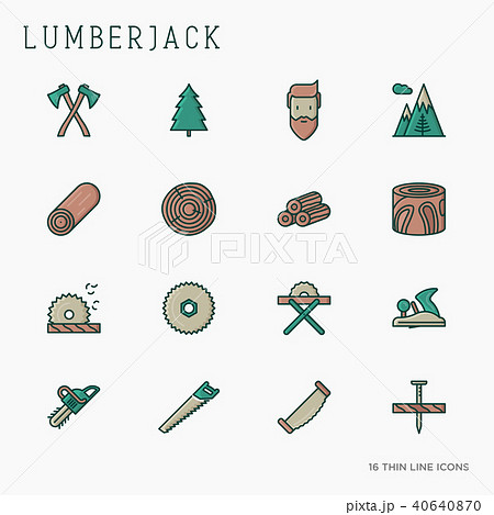 Logging and lumberjack with beard Logging and lumberjack with beard 40640870