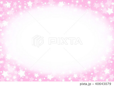 キラキラ星ピンク色フレームのイラスト素材