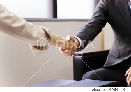 女性　ビジネス　打ち合わせ　会議　商談　取引　オフィス　若い女性　ビジネスマン　男性 40644144