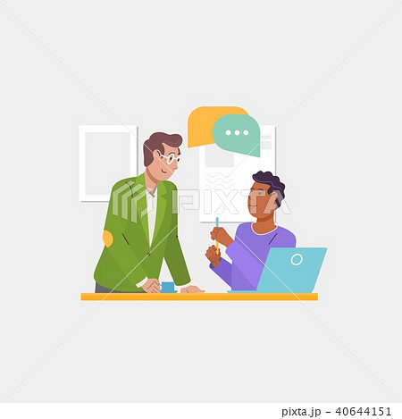Group discussion, dialogues and communications, cooperation, teamwork, partnerships. Business 40644151