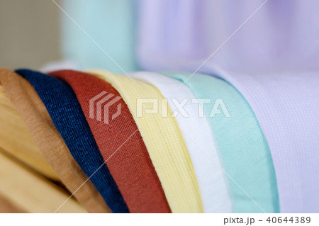 Close up of Children Cloth. Stack of Kids Fabric 40644389