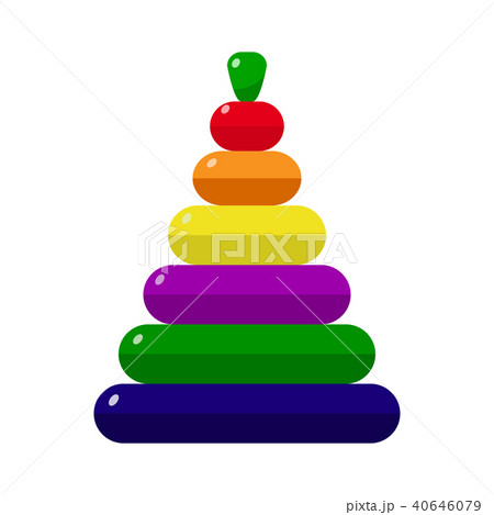children's colorful pyramid, wooden retro toy children's colorful pyramid, wooden retro toy 40646079