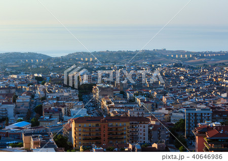 Evening Alcamo town and sea bay, Sicily, Italy 40646986