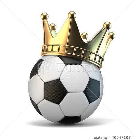Golden crown on soccer ball 3D Golden crown on soccer ball 3D 40647102