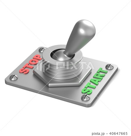 Metal toggle switch in the START position 3D 40647665