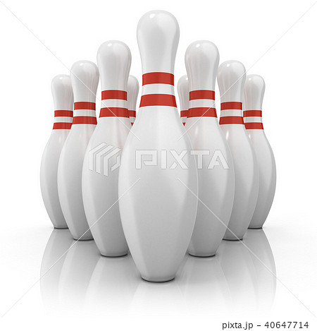 Bowling pins with red stripes 40647714