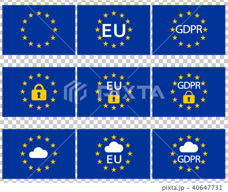GDPR通用數據保護規則矢量歐盟旗幟 40647731