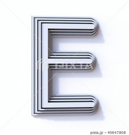 Three steps font letter E 3D 40647808