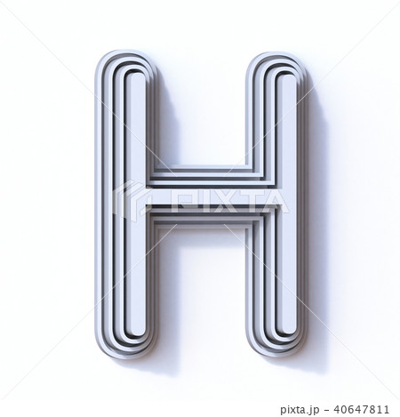 Three steps font letter H 3D 40647811