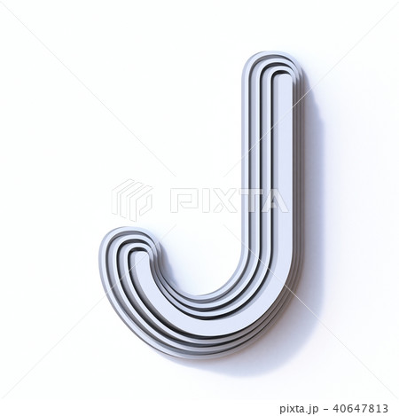 Three steps font letter J 3D 40647813