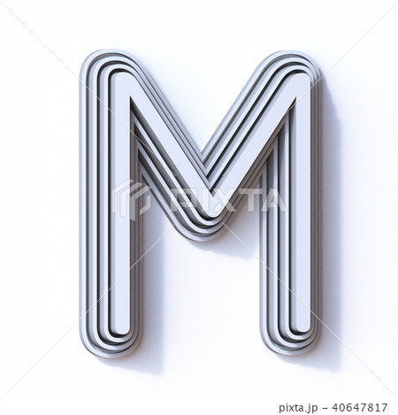 Three steps font letter M 3D 40647817