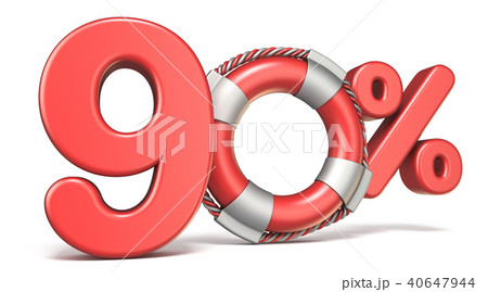 Life buoy 90 percent sign 3D 40647944