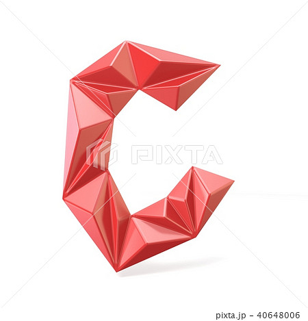 Red modern triangular font letter C. 3D 40648006
