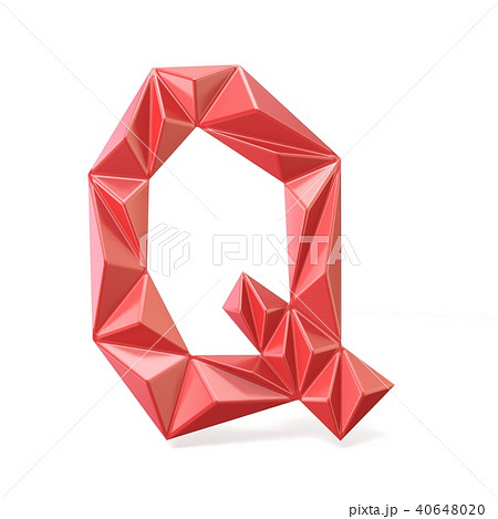 Red modern triangular font letter Q. 3D 40648020