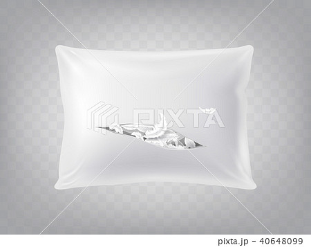 Vector 3d Realistic Torn Pillow Template Mockupのイラスト素材