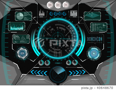 Sci-Fi Futuristic Glowing HUD Display. VR vector 40648670