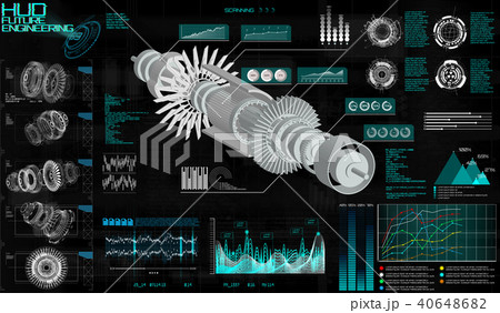 Head up Display HUD Ui, Jet Engine Hologram Head up Display HUD Ui, Jet Engine Hologram 40648682