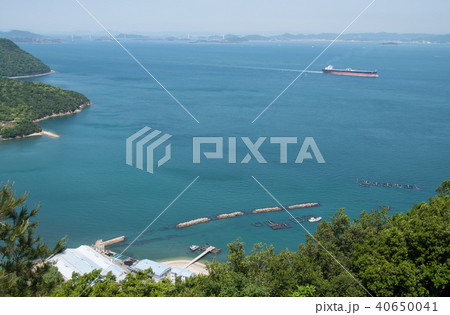 瀬戸の海と航行する船の景色 40650041