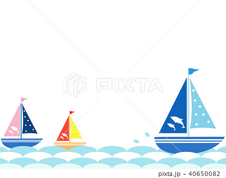 ヨット3 海 波のイラスト素材 40650082 Pixta