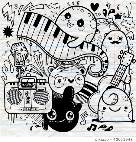 Hand drawing Doodle , Funny party people  40651948