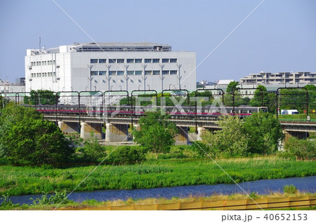 聖蹟桜ヶ丘から望む多摩川橋梁と京王線 聖蹟桜ヶ丘から望む多摩川橋梁と京王線 40652153
