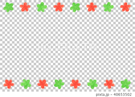 Hand drawn frame line flower green - Stock Illustration [40653502] - PIXTA