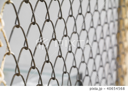 Steel wire mesh on rusty galvanized in Jail 40654568