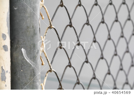 Steel wire mesh on rusty galvanized in Jail Steel wire mesh on rusty galvanized in Jail 40654569
