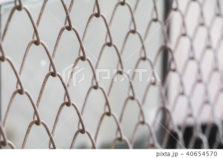 Steel wire mesh on rusty galvanized in Jail Steel wire mesh on rusty galvanized in Jail 40654570