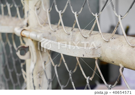 Steel wire mesh on rusty galvanized in Jail 40654571