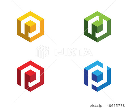 P Logo Hexagon illustration Icon 40655778